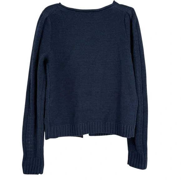 Sundance Woman's Sweater Cardigan Size XS Blue Floral Cable Knit Lambswool - Picture 2 of 9